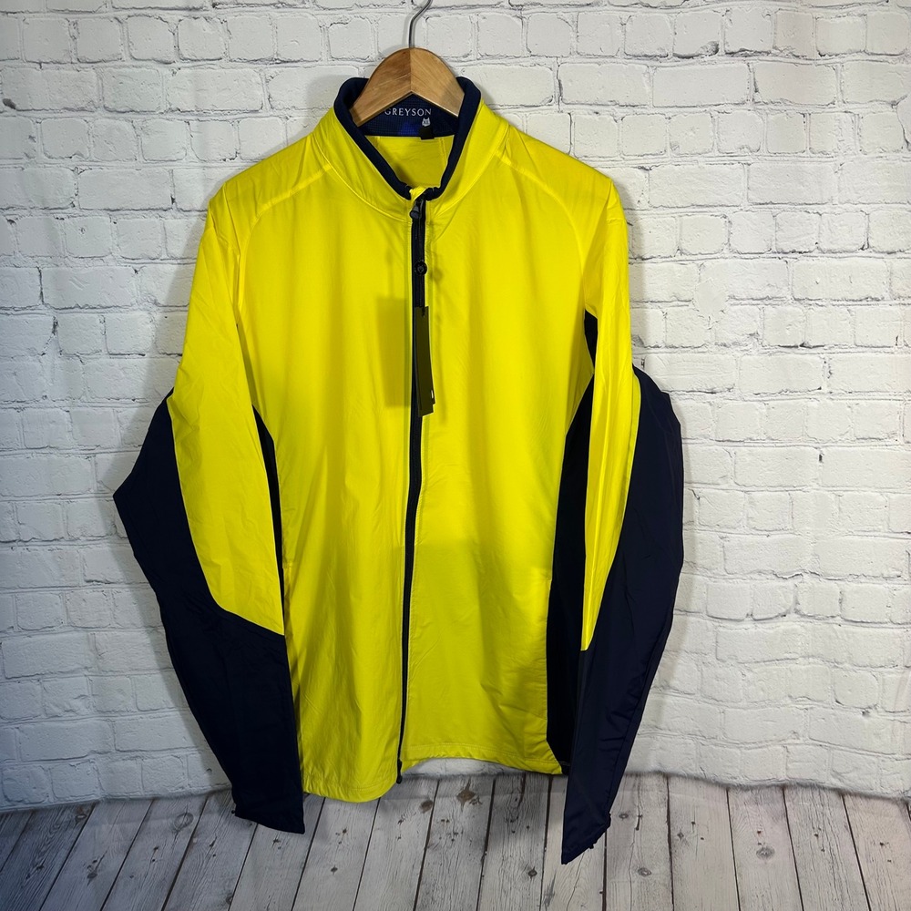 Greyson‎ Colorblock Trailwolf Jacket Mens XL Windbreaker Maltese Blaze Yellow